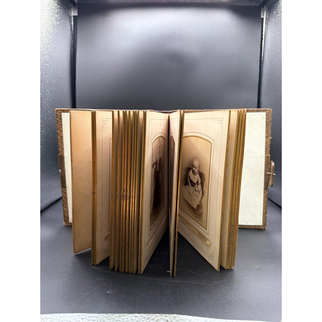 Victorian Photo Album 38 Cabinet Cards 1911 Receipts Antique Family Archive