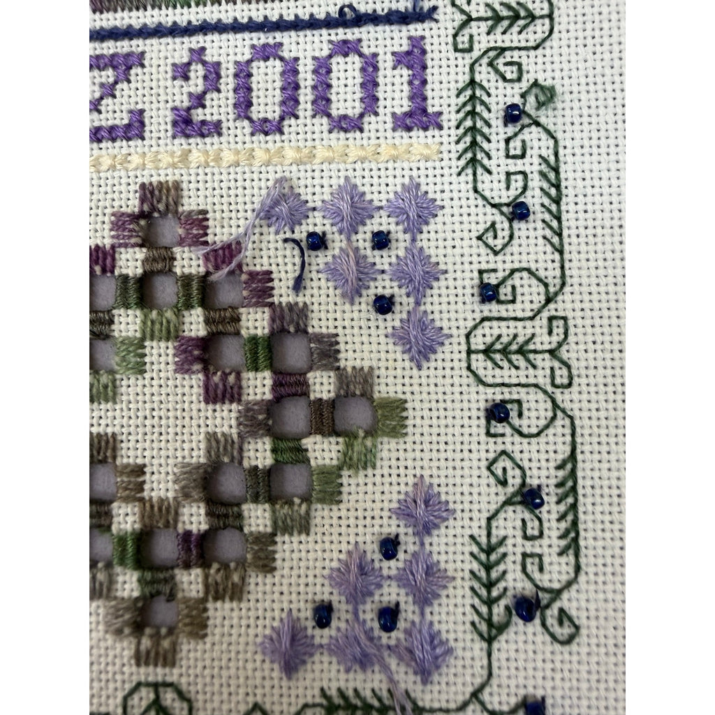 Indigo Rose Jasmine & Sapphires Framed Specialty Stitch Sampler Beaded – additional view 6