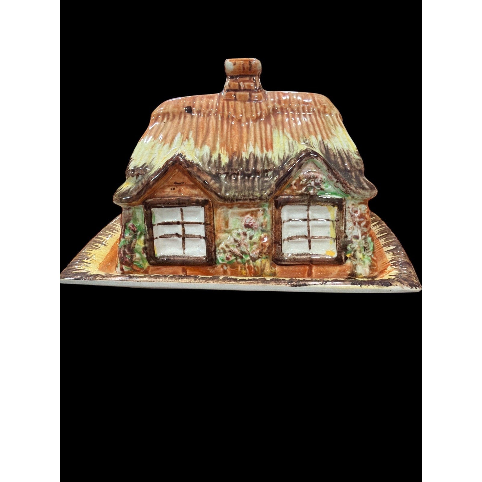 Vintage Prince “Ye Olde Cottage” Butter Dish Cottagecore English Ceramic House