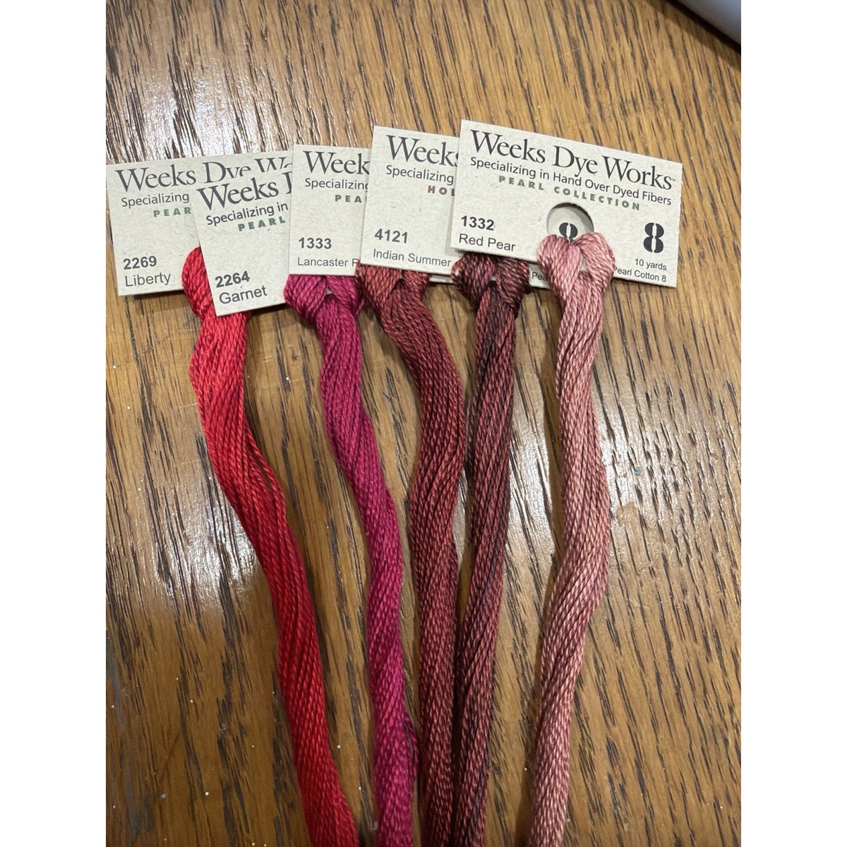 Crimson Legacy Pearl #8 Collection Weeks Dye Works Set of 5 Red Tones
