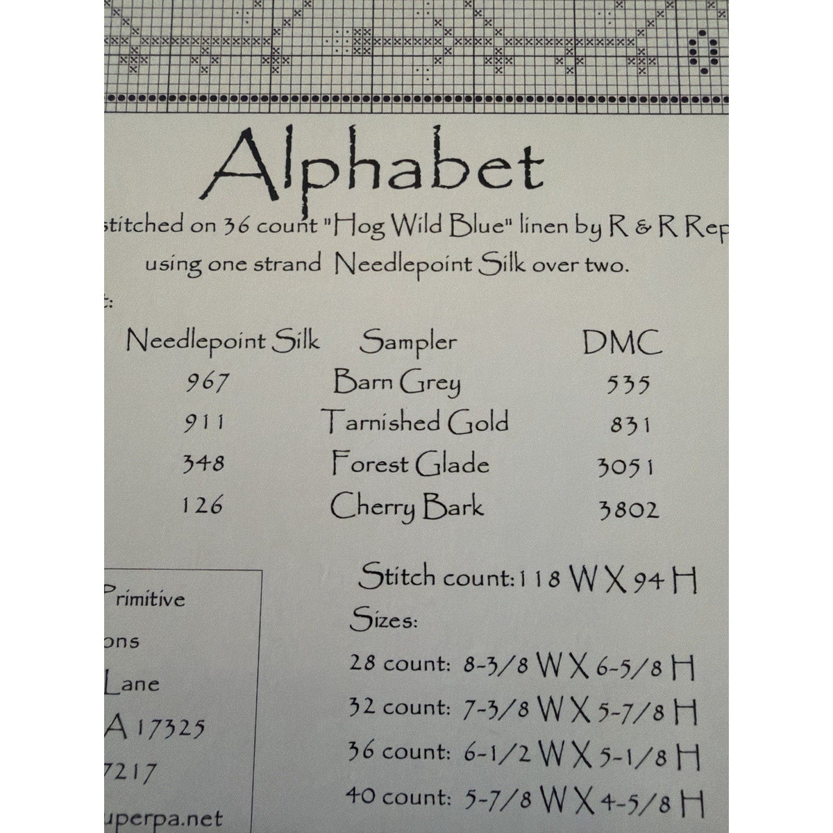 La-D-Da Alphabet Cross Stitch Pattern Lori Markovic NOS
