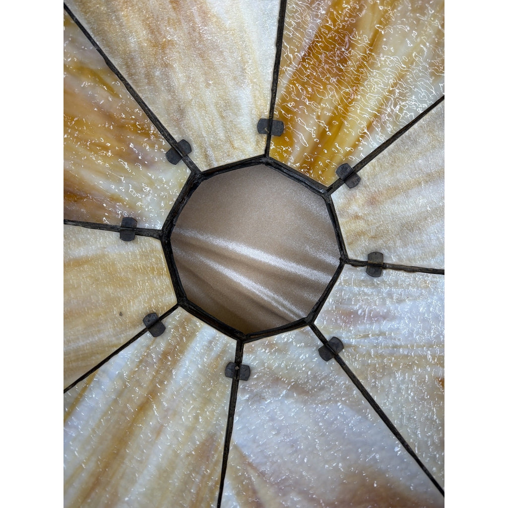 Monumental 23" American Art Nouveau Slag Glass Chandelier Shade c.1908-1920