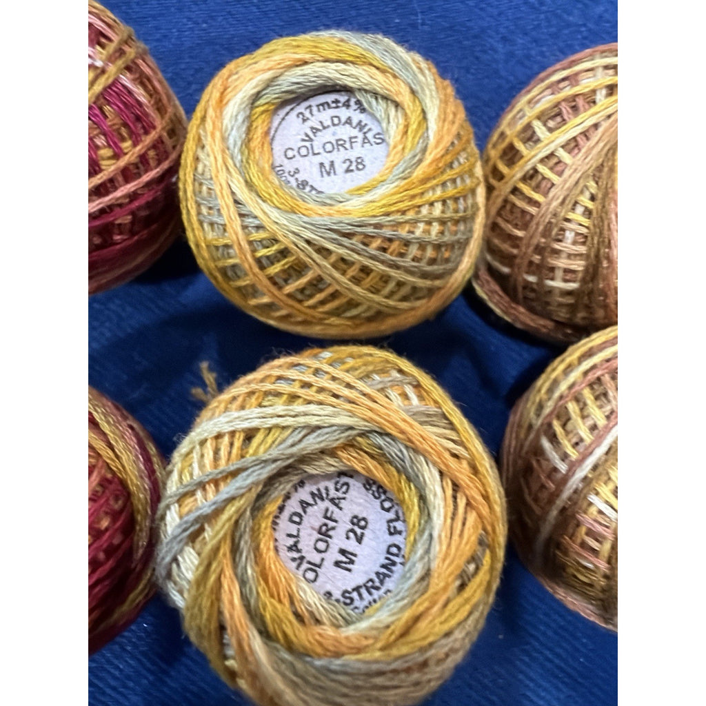Valdani Pearl Cotton Goldenberry Harvest 8 Ball Thread Collection