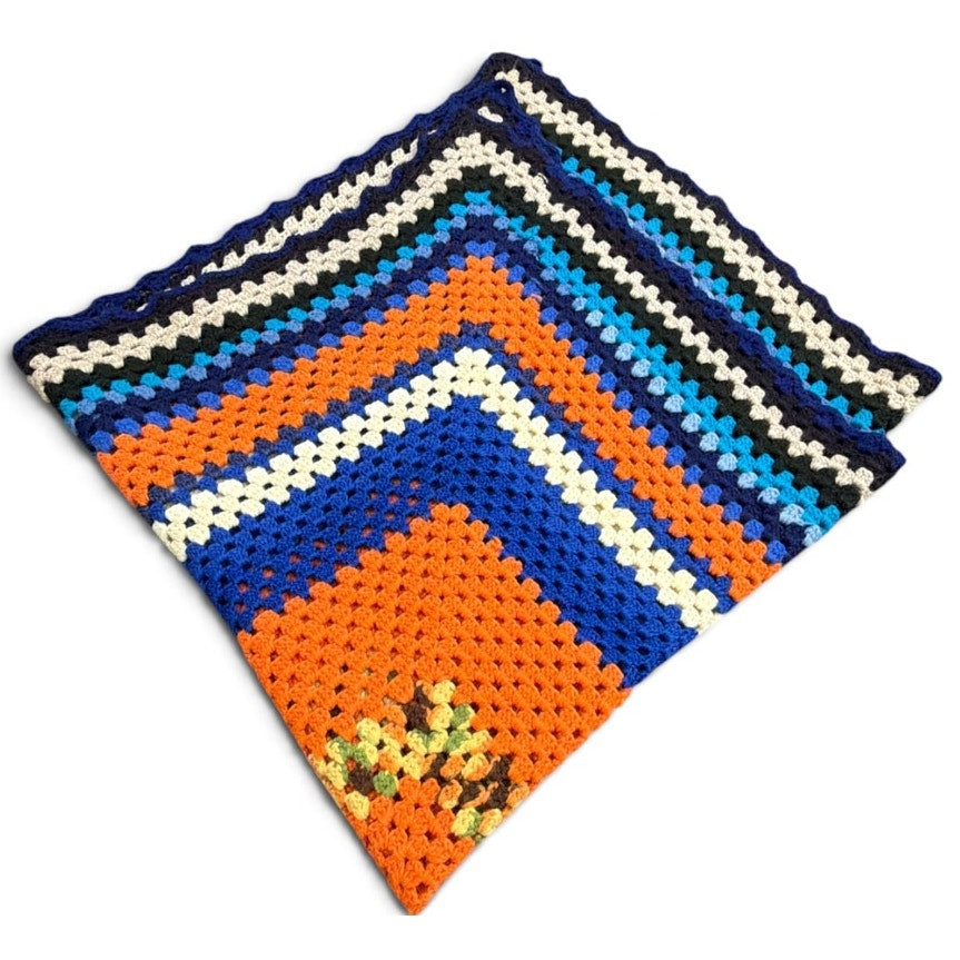 October Sky Handmade Crochet Granny Square Afghan Lap Throw 45 Inch