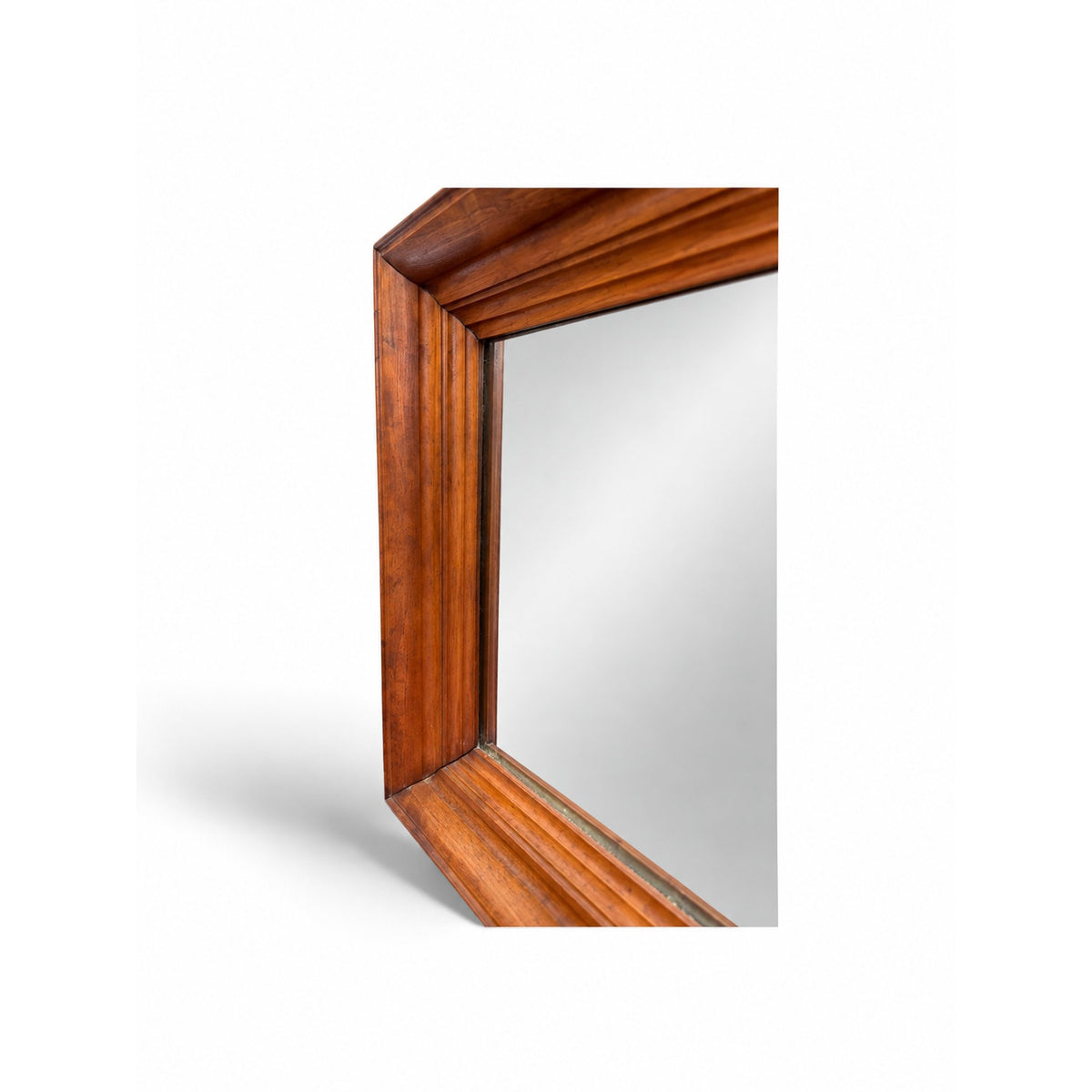 Antique Victorian Deep Well Wood Mirror 14.5 x 16.5 19th Century