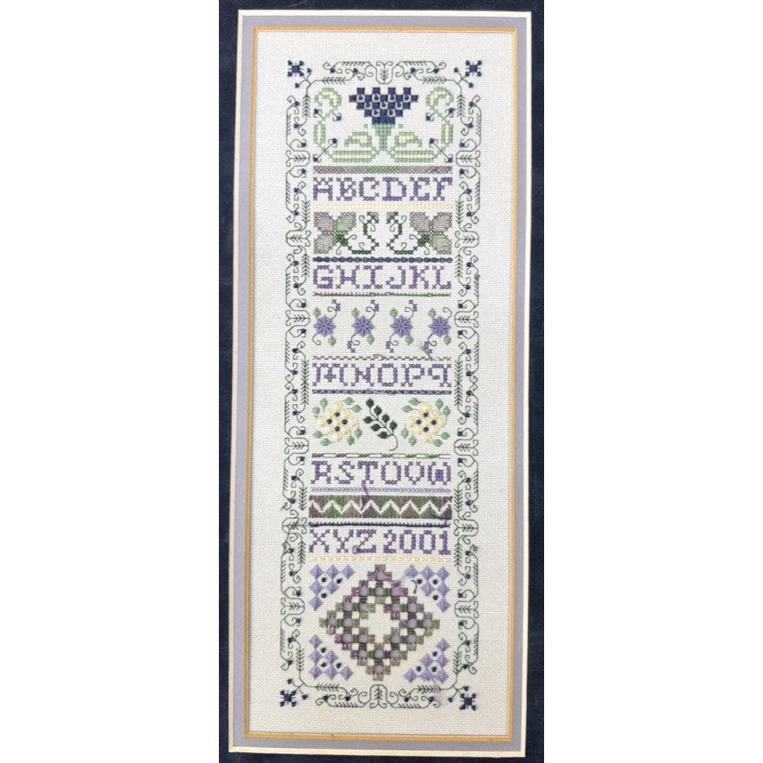Indigo Rose Jasmine & Sapphires Framed Specialty Stitch Sampler Beaded – additional view 3