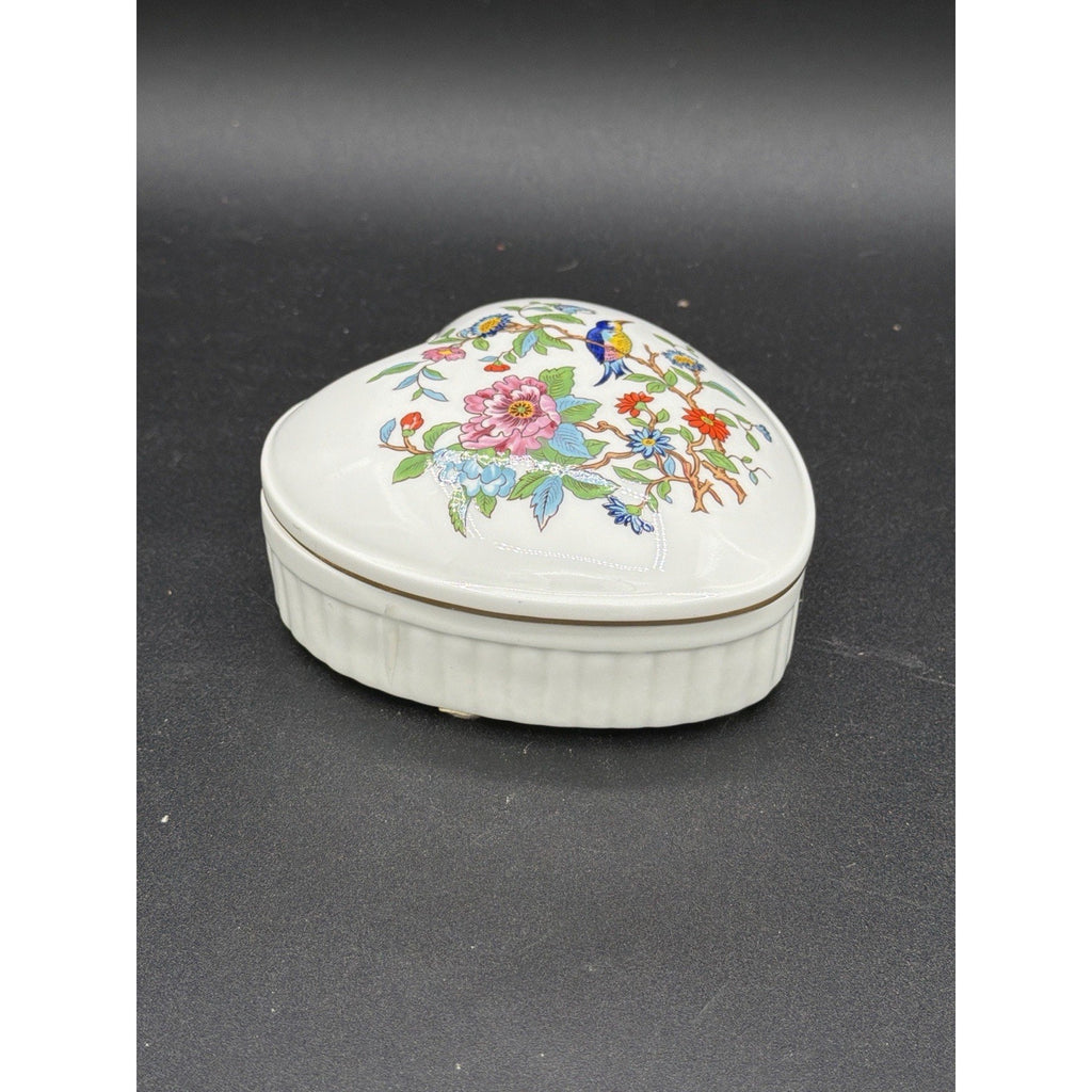 Vintage Aynsley Pembroke Heart Trinket Box Fine Bone China Made in England
