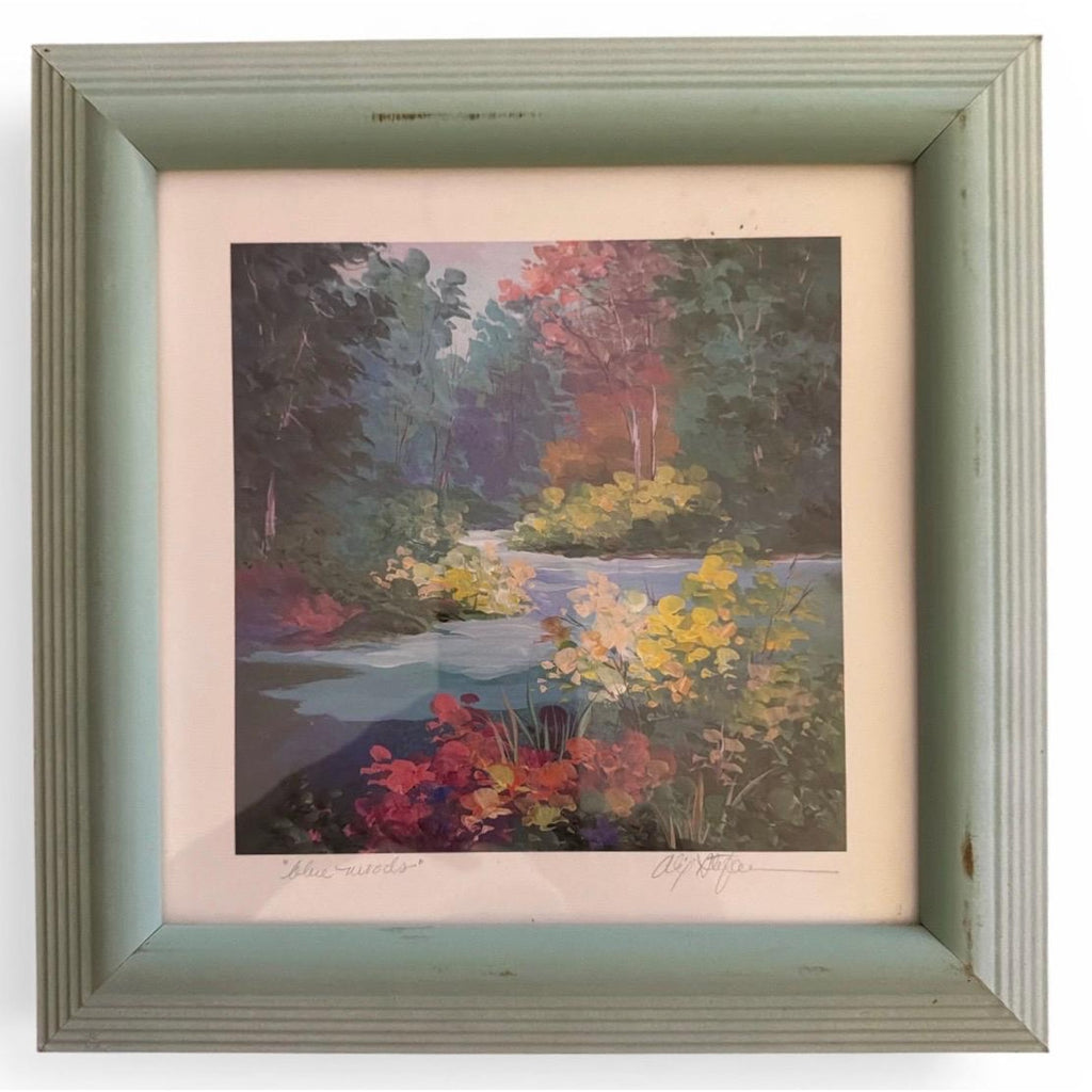 Vintage Alex Stefani Landscape Prints: Blue Woods, Golden Moments (Set of 2)