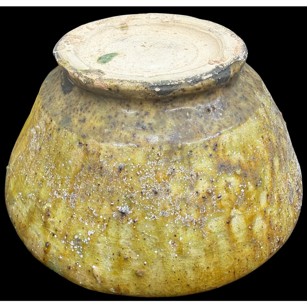 Vintage Tamegroute Ochre Bowls Set of 3 Moroccan Pottery Footed Bowls – additional view 7