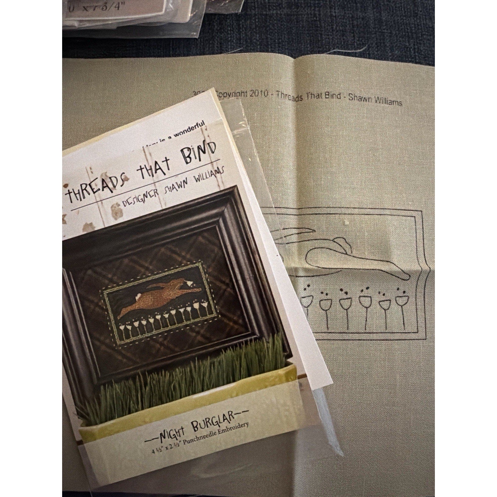 Threads That Bind Punchneedle Pattern Night Burglar Shawn Williams NOS 2010
