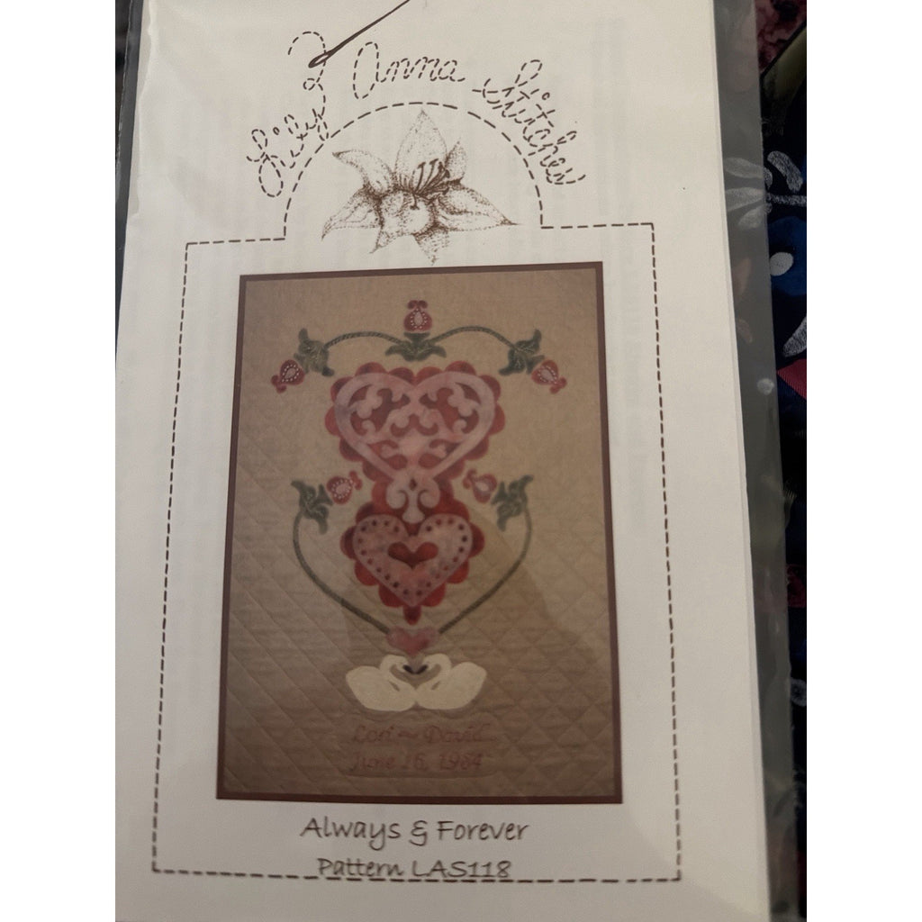 Always & Forever Lilly Anna Stitches Pattern Wool Applique