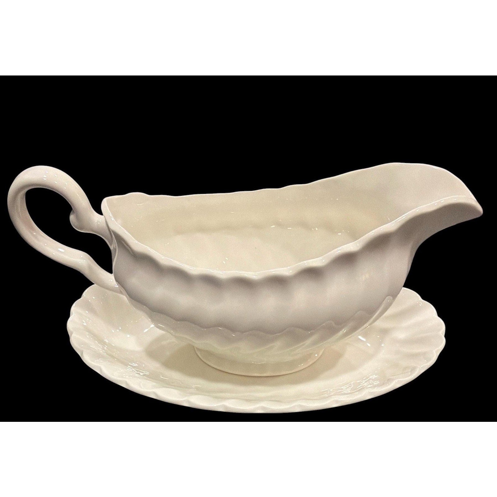Vintage Johnson Brothers Ironstone Gravy Boat England Farmhouse Decor White