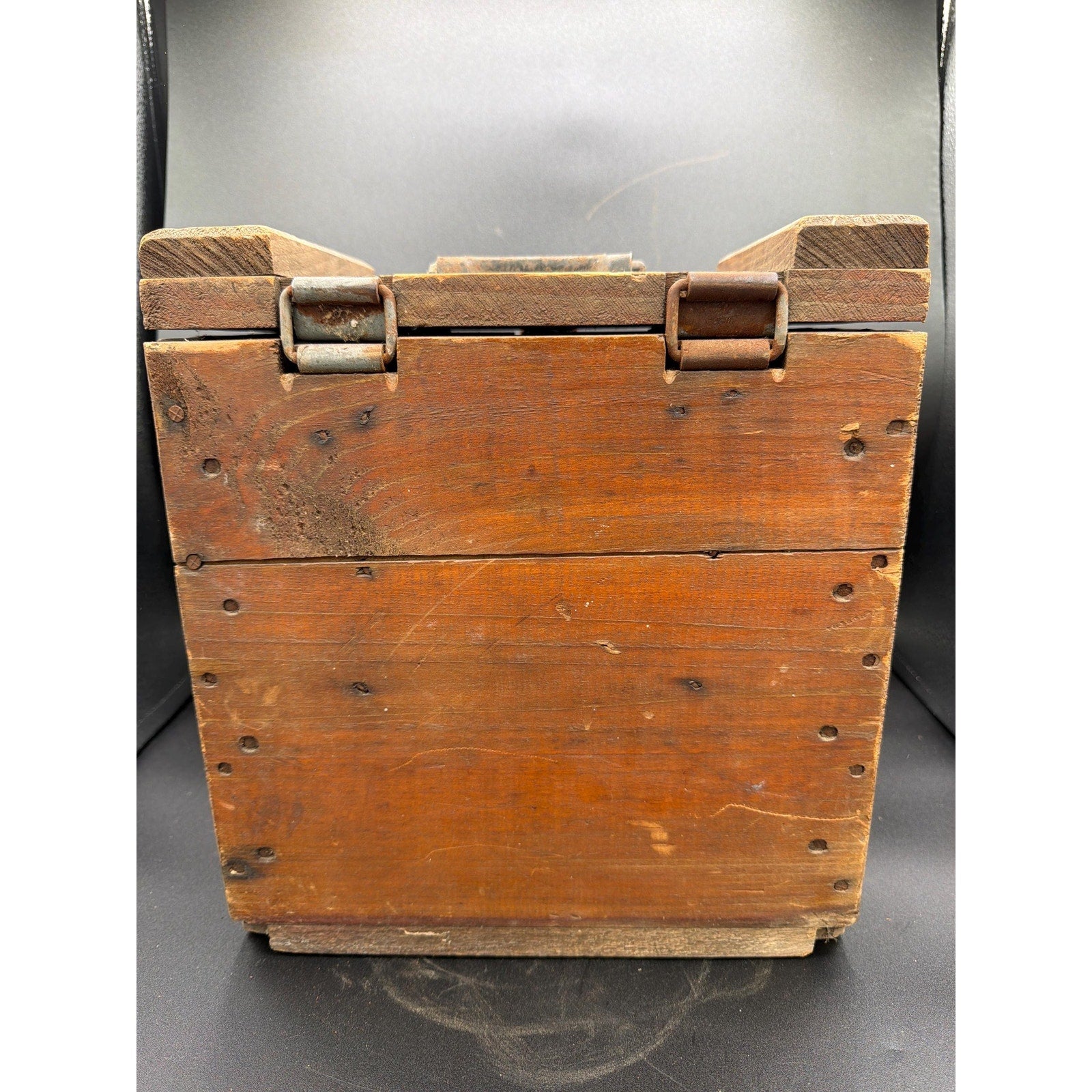 Antique Cherry Burrell Dairy Box AAFA Primitive Wooden Storage Box Farmhouse