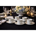 Crown Ming Jian Shiang Fine China Tea Cups & Saucers 13 Pc Tea Set