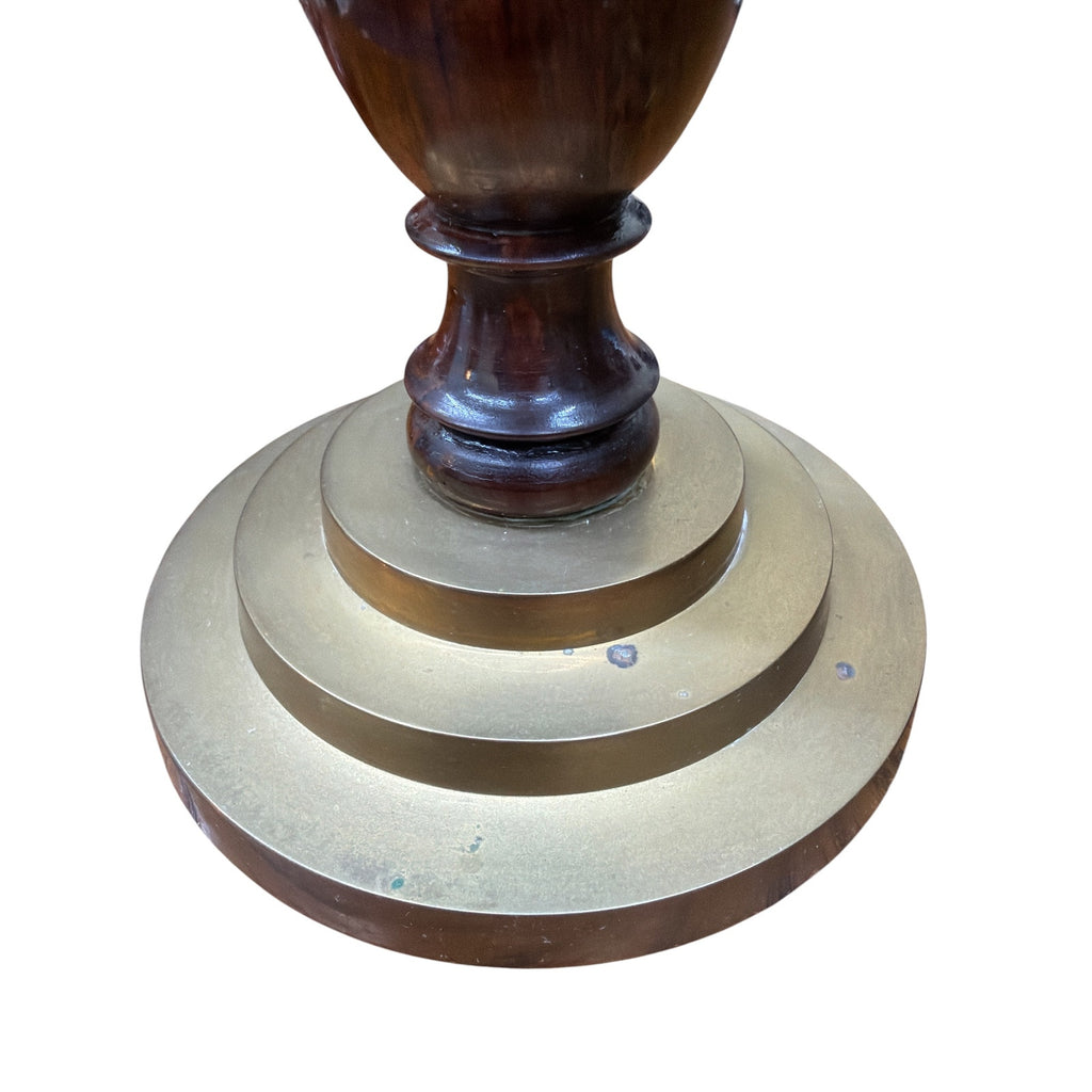 Mid Century Candlesticks Solid Brass Turned Wood 10 Inch Pair Vintage – additional view 10