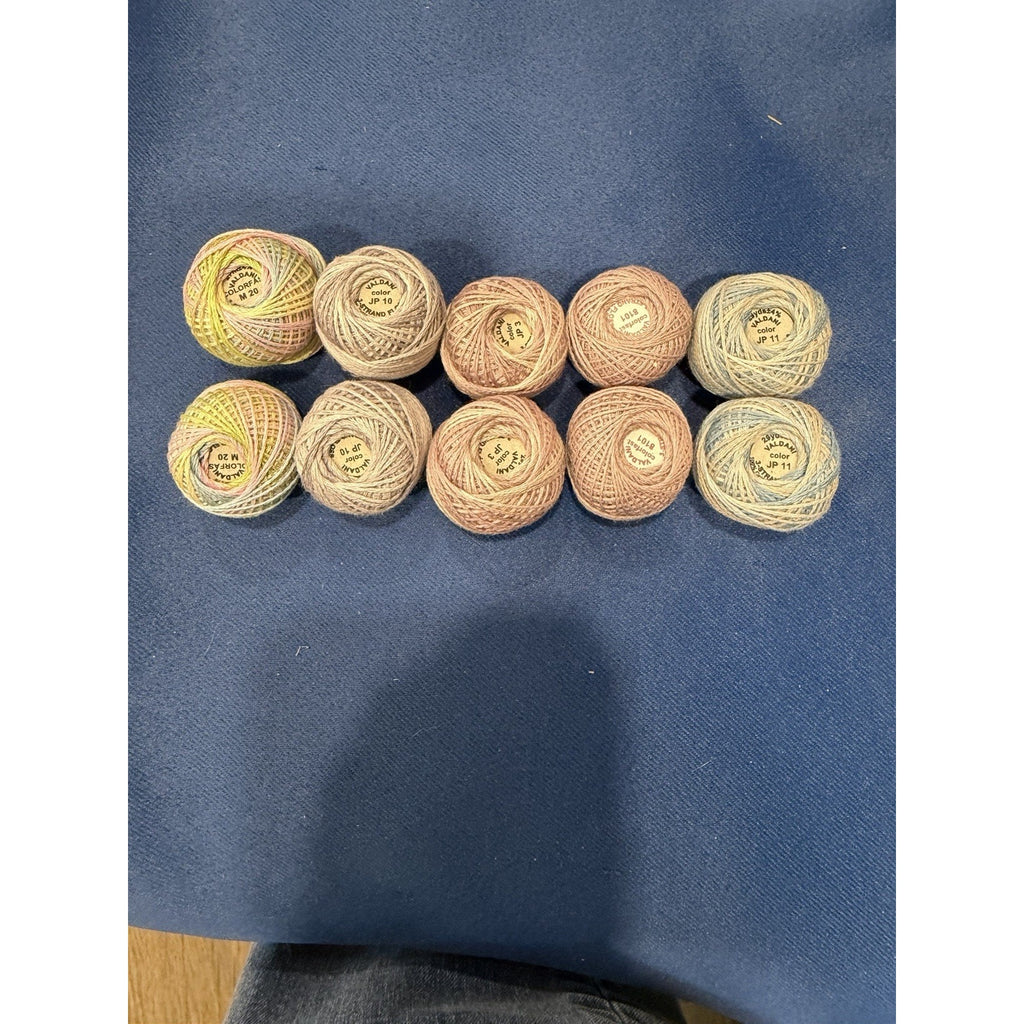 Valdani Pearl Cotton Pastel Garden Mist 10 Ball Thread Collection