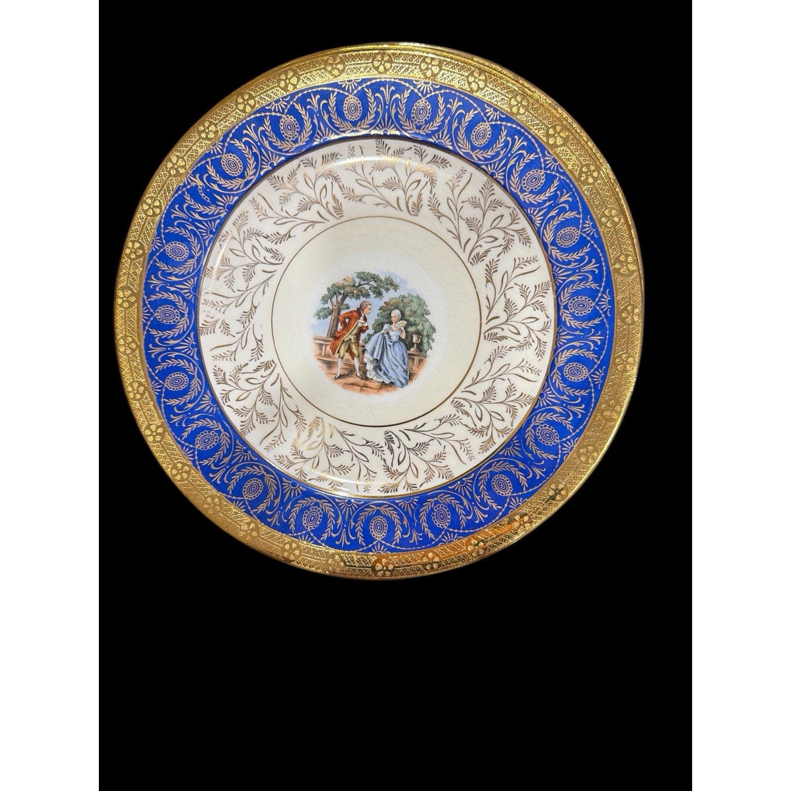 Vintage Taylor Smith & Taylor Bromley Dinner Plates Set of 8 22K Gold