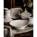 Antique O.P. Co. Syracuse China Ironstone Serving Bowl Chippy White Farmhouse