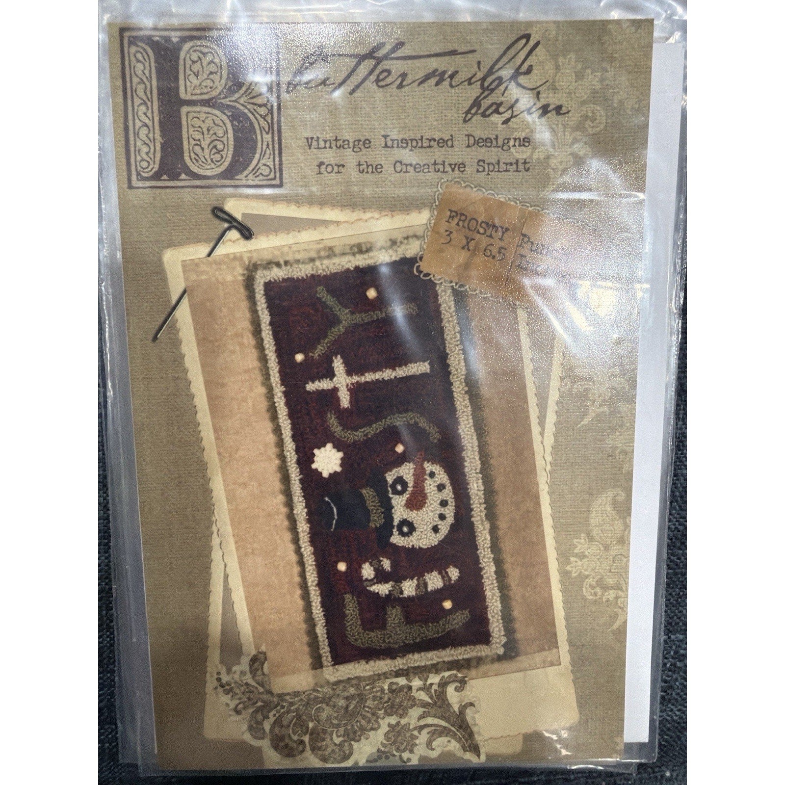 Buttermilk Basin #216 Frosty Punch Needle Pattern Winter Snowman