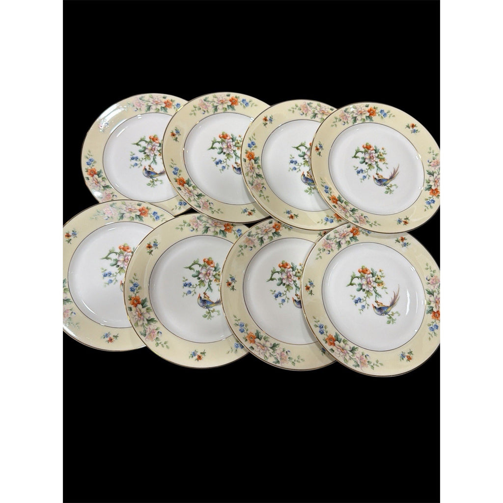 Heinrich & Co Selb Bavaria Songbird Salad Plate Floral Gold 8” Sold Individually