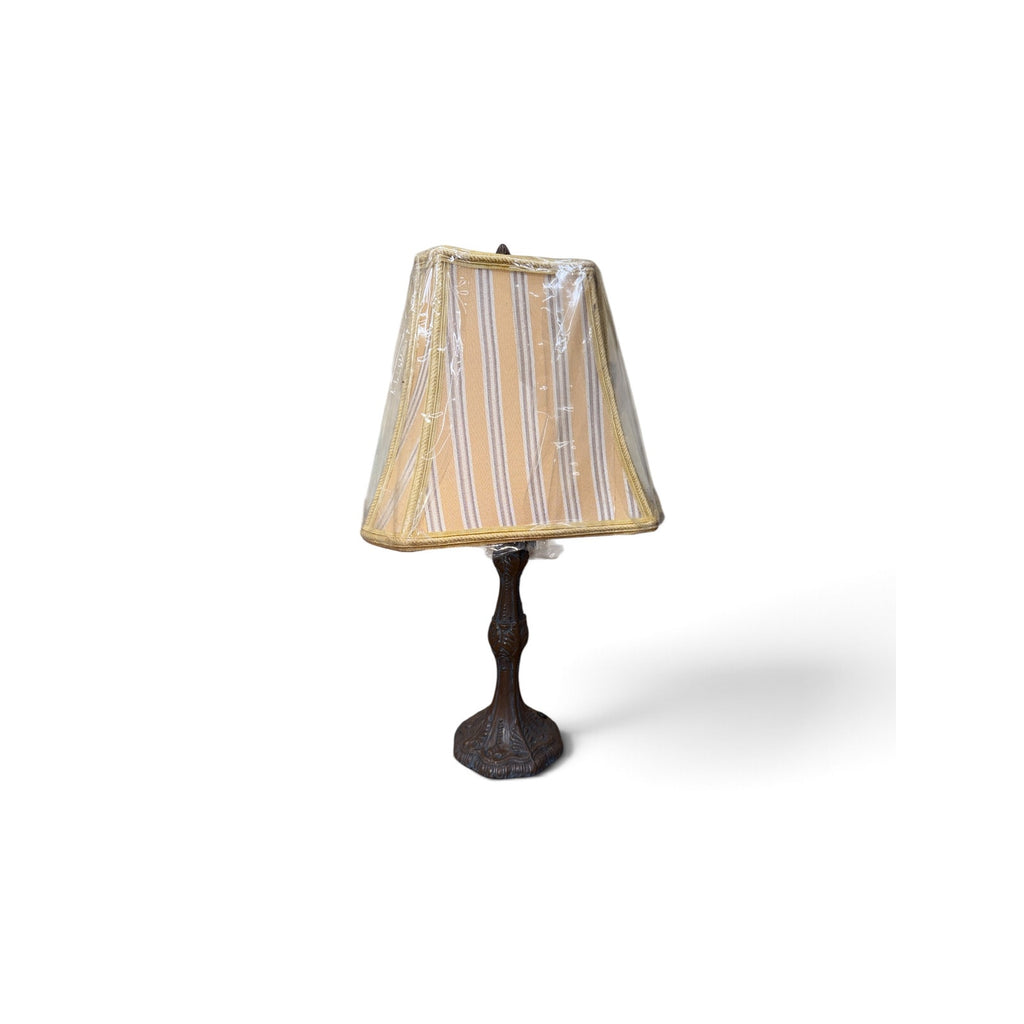 Vintage Ornate Table Lamp Custom Triangular Shade Art Nouveau Style 19"
