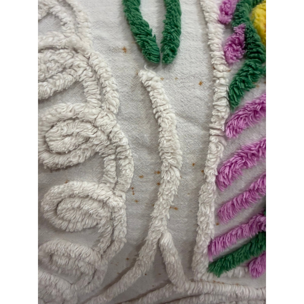 Vintage Peacock Chenille Bedspread Full Double 88 x 100 ** READ **