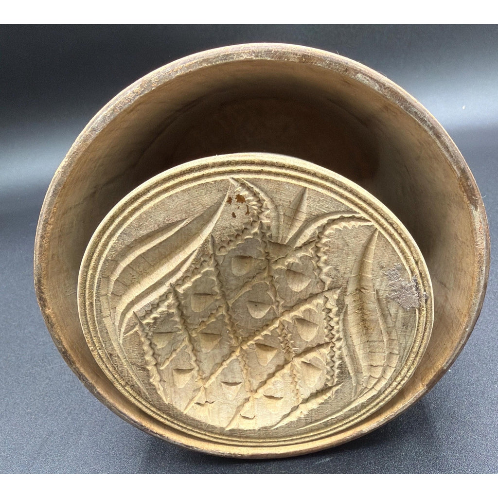 Antique Pineapple Butter Mold: Hand-Carved East Tennessee Folk Art