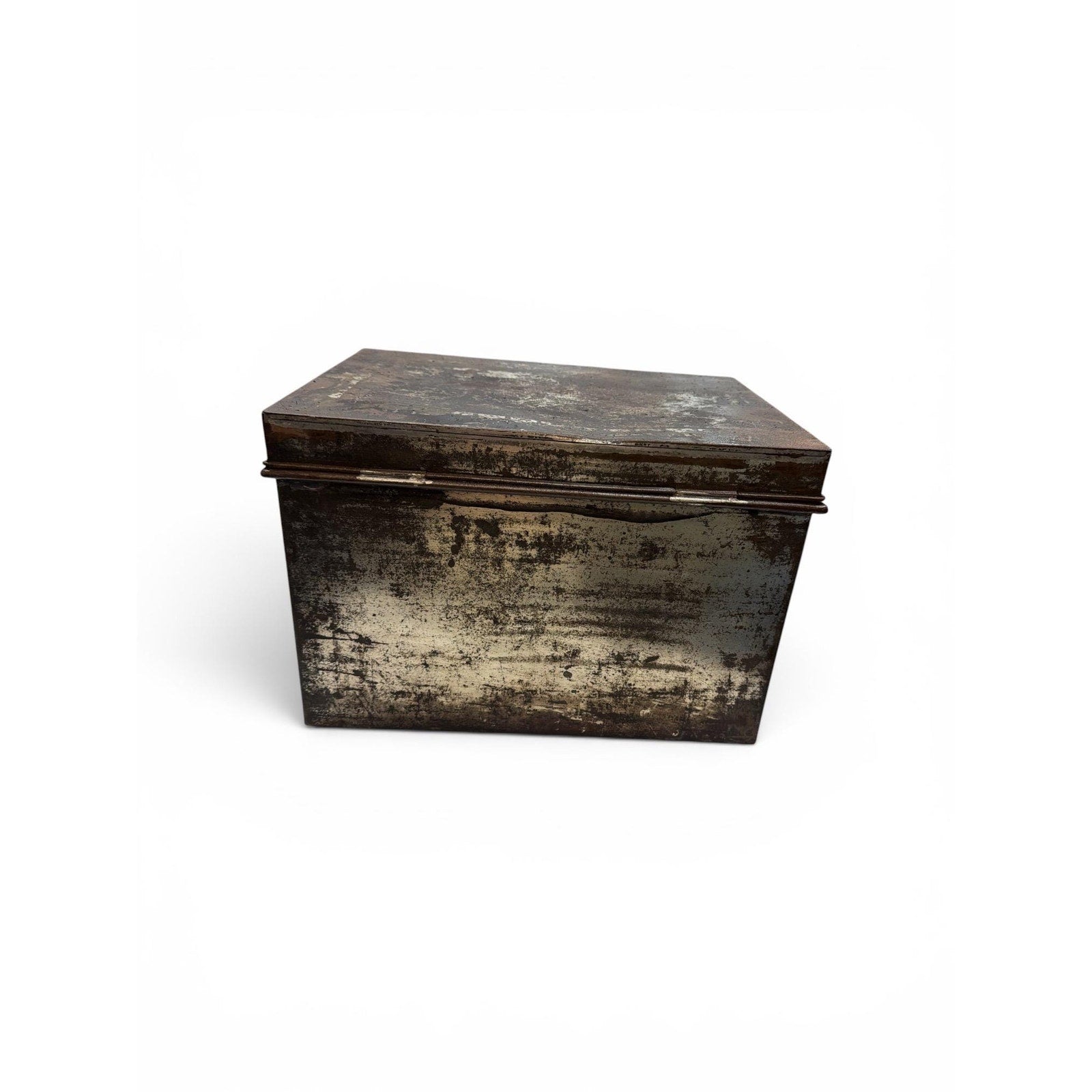 Antique CAKE Tin Box | Rustic Farmhouse Kitchen Storage, Metal Pantry Accent