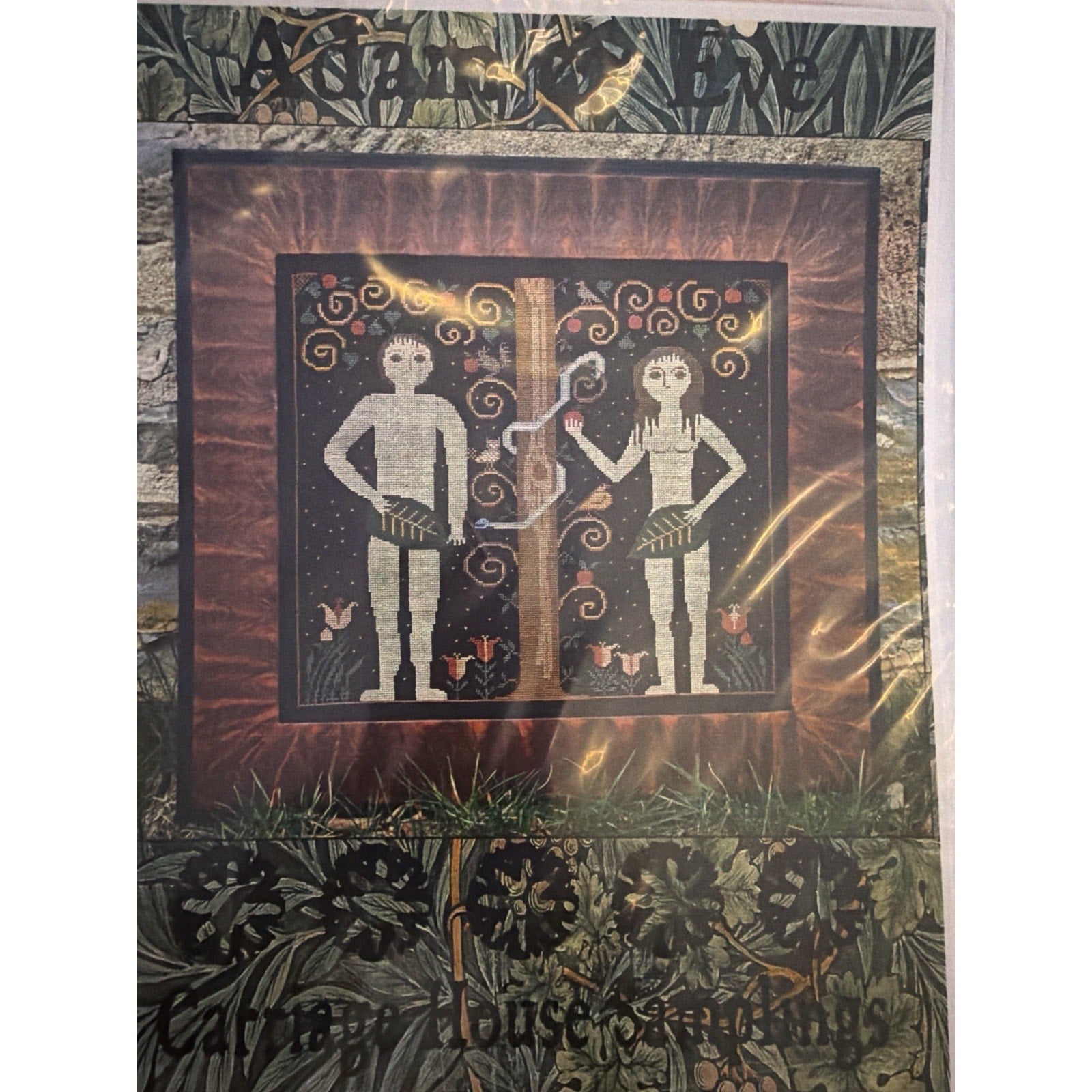 Carriage House Samplings Adam & Eve Cross Stitch Pattern Primitive Sampler