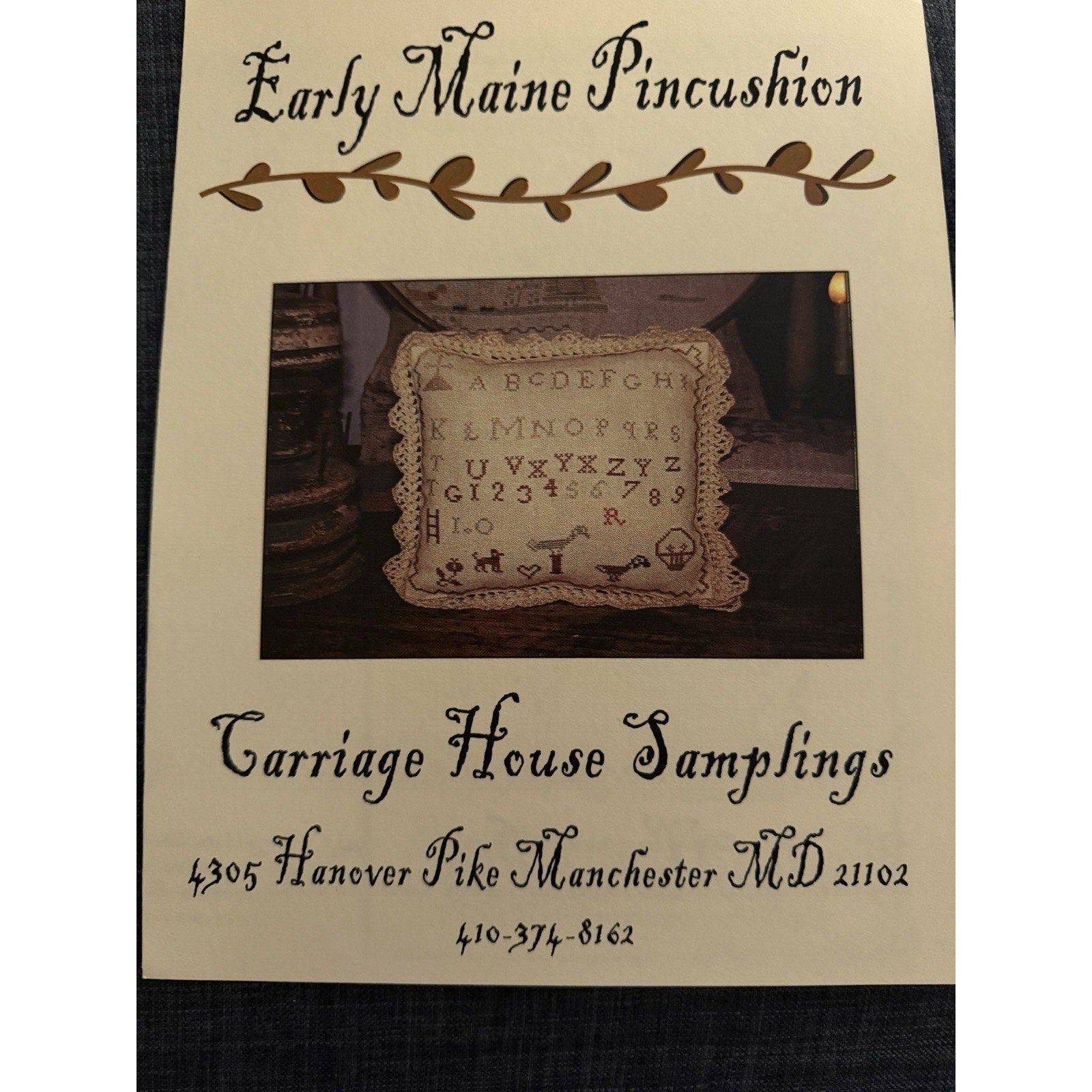 Carriage House Samplings Early Maine Pincushion Cross Stitch Pattern CHS