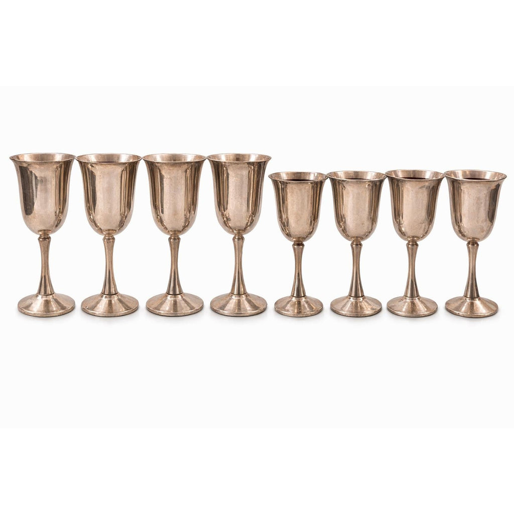 Vintage Silver Goblet Set Medieval Banquet Cups Wedding Chalices Salem