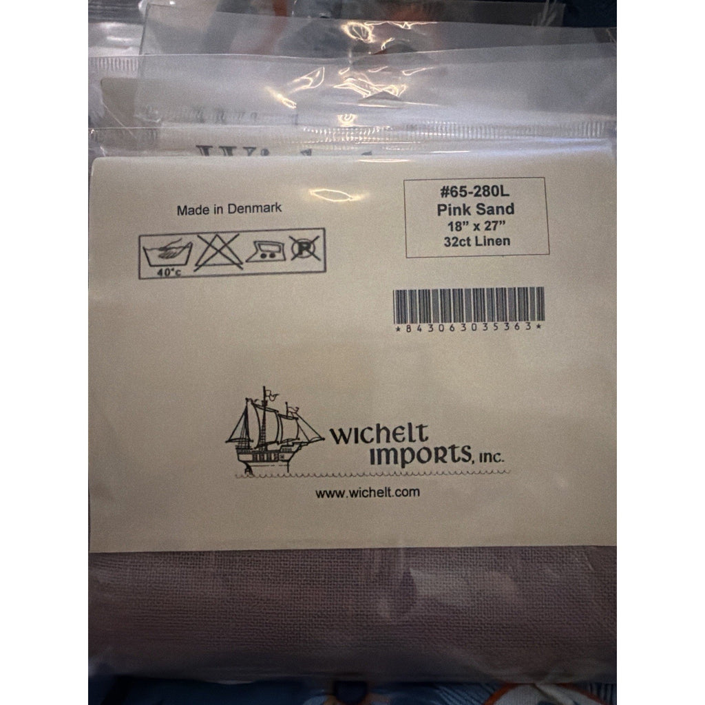 Wichelt Permin Linen Pink Sand 32ct 18x27 Premium Fabric #65-280L NOS