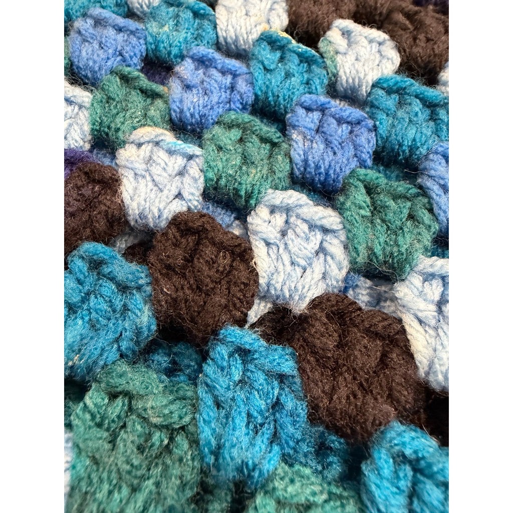 Blue Lagoon Handmade Crochet Afghan Granny Square Lap Throw 46 x 46 – additional view 7