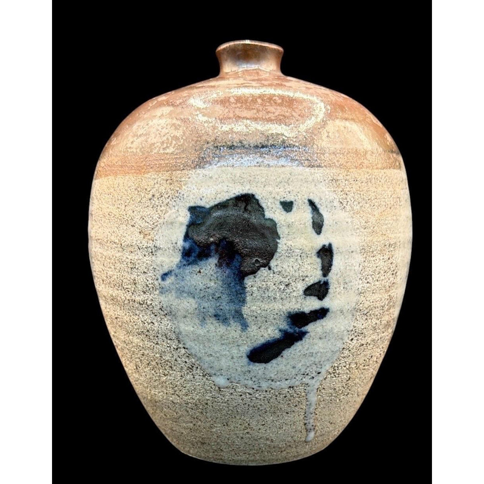 Don Tighe Studio Pottery Vase, Salt Glazed Stoneware Vessel, Seagrove NC Ceramic