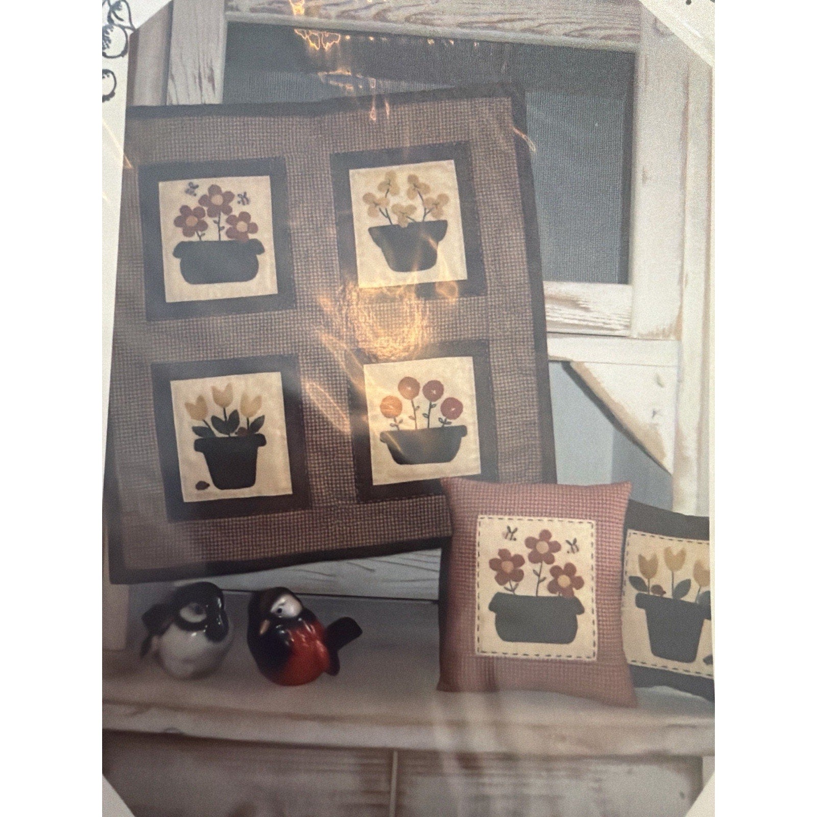 Blueberry Backroads Flower Pots Quilt Pattern 2011 Sara Hardwig NOS