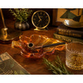 Vintage Amber Glass Pipe Ashtray with Pipe Mid Century Modern Tobacciana MCM