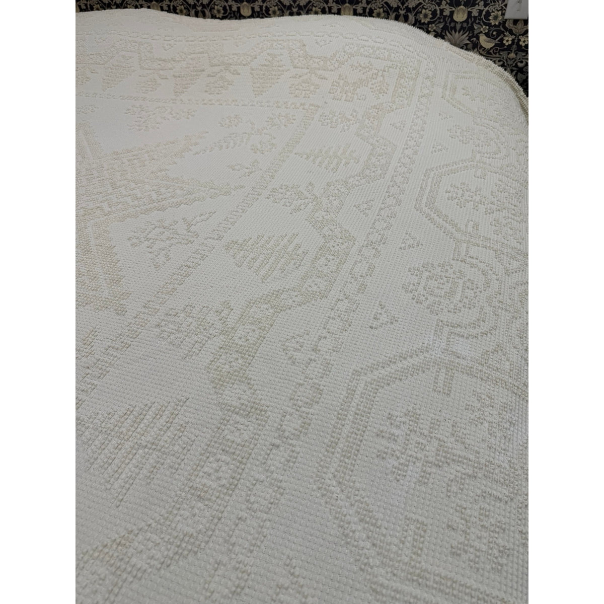 Vintage Candlewick Bedspread 100% Cotton Star Medallion Full Queen 88 x 104 – additional view 5