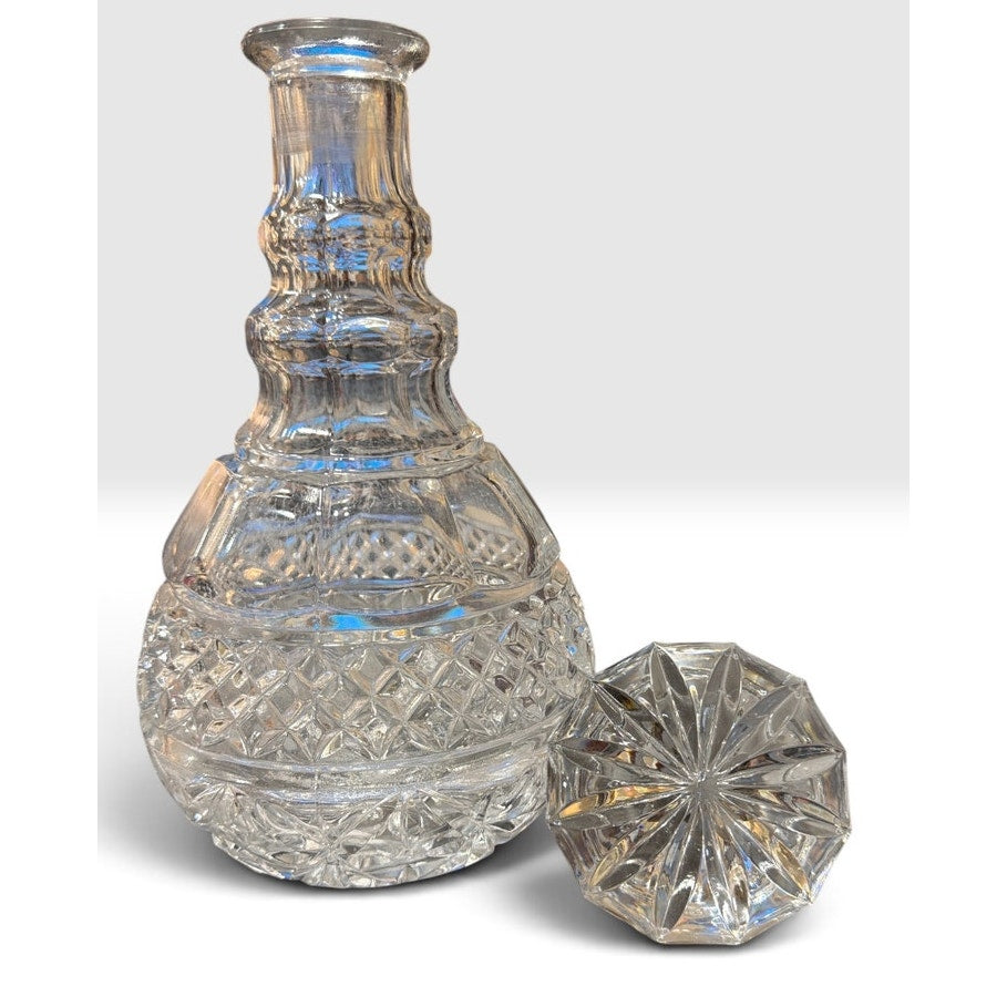 Vintage Prussian Form Glass Liquor Decanter Three Ring Neck Large Stopper – additional view 3