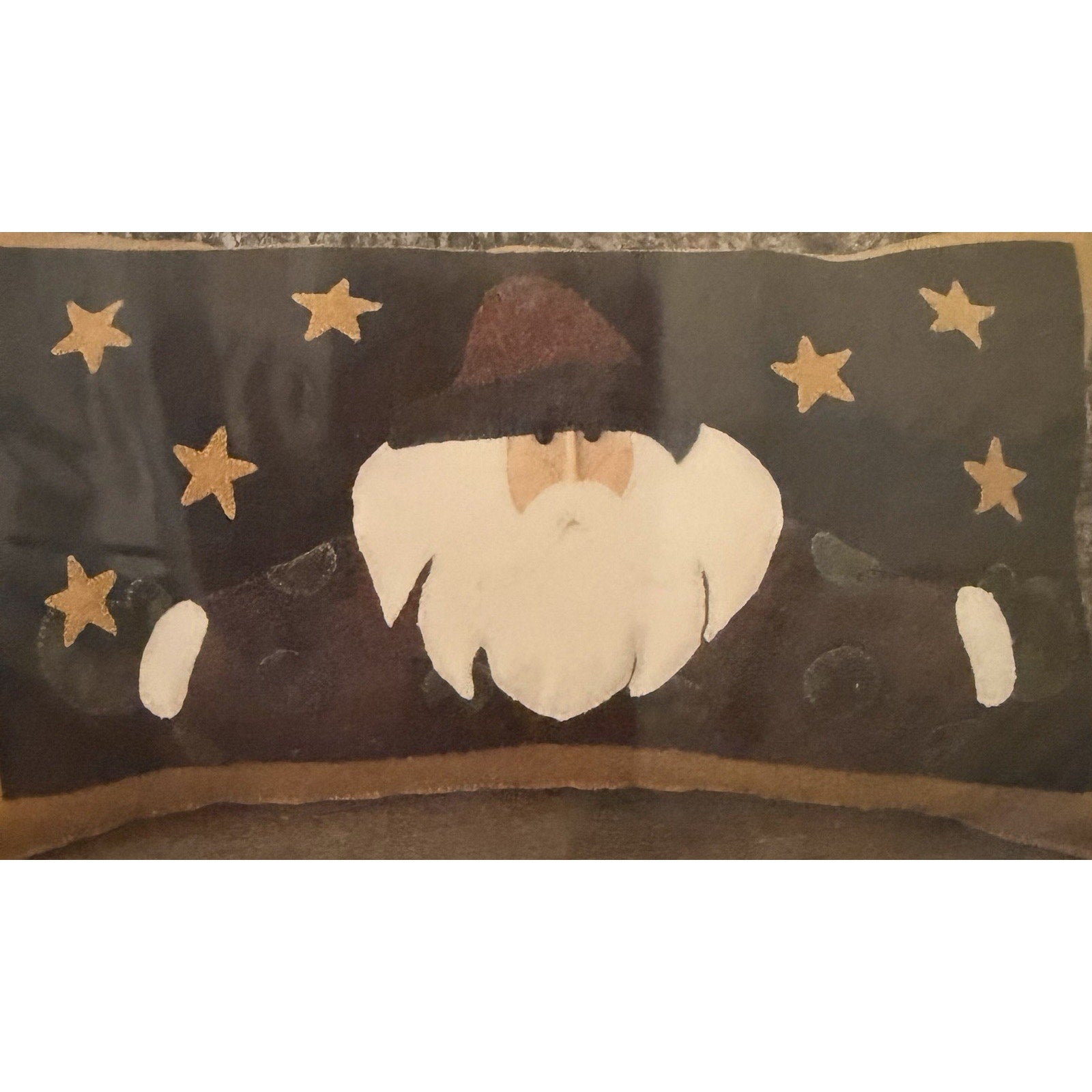 Hugs from Santa Wool Applique Pattern Crane Design Pillow