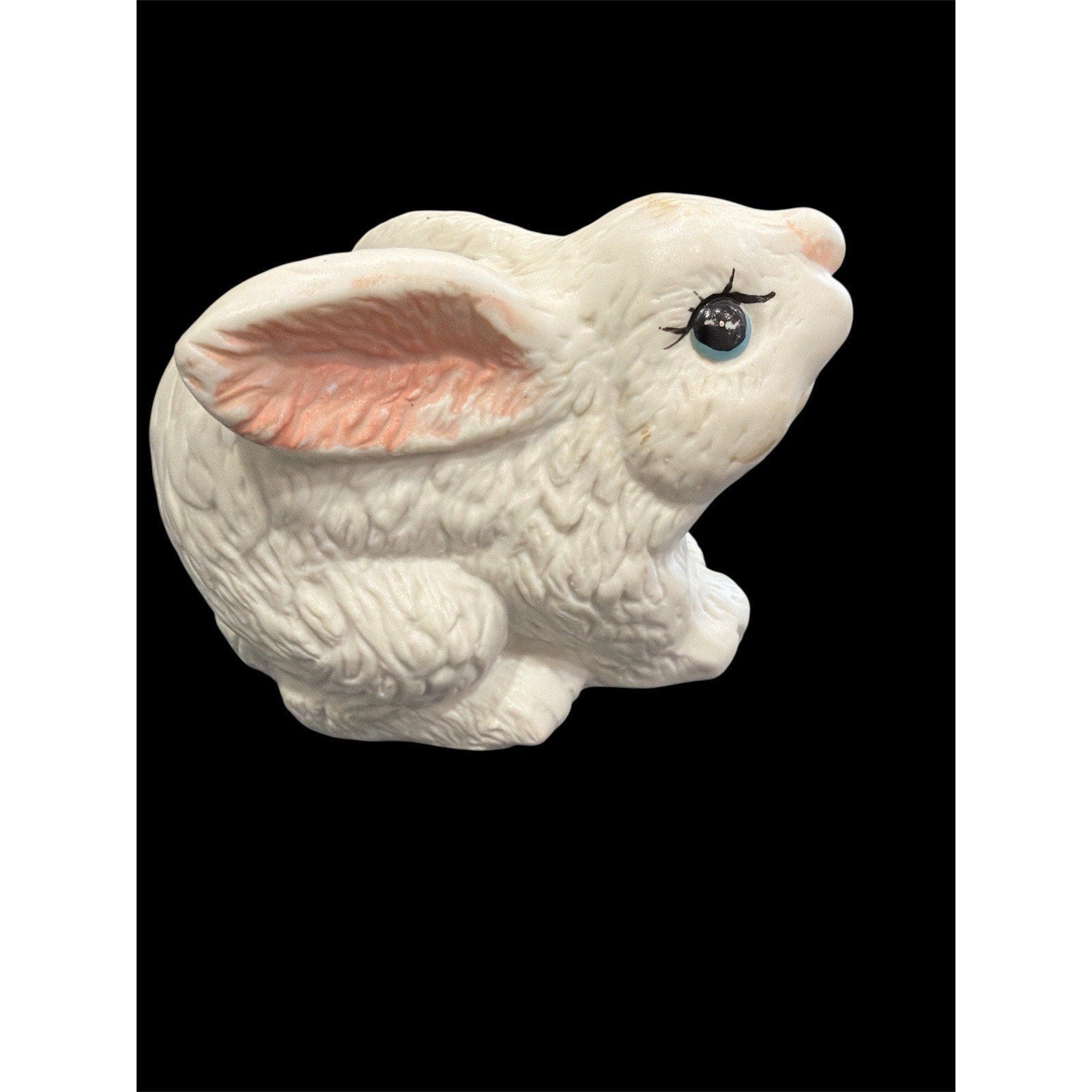 Vintage White Ceramic Bunny Figurine, Made in Taiwan Rabbit