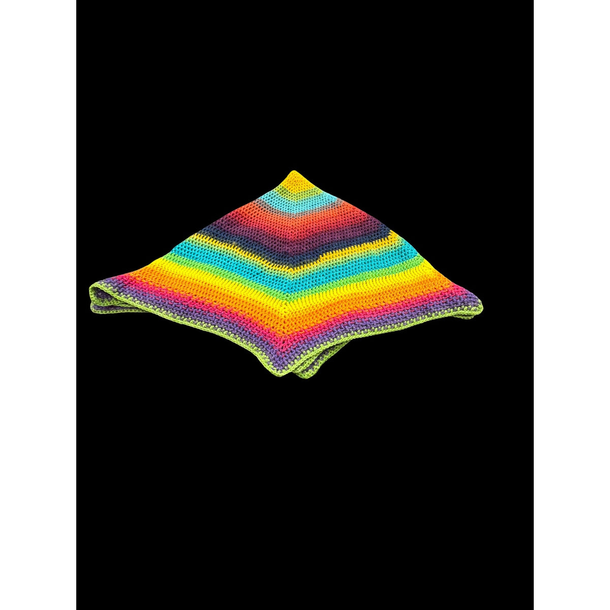 Handmade Rainbow Crochet Afghan 55 Inch Eight Point Star Spiderweb Throw – additional view 7
