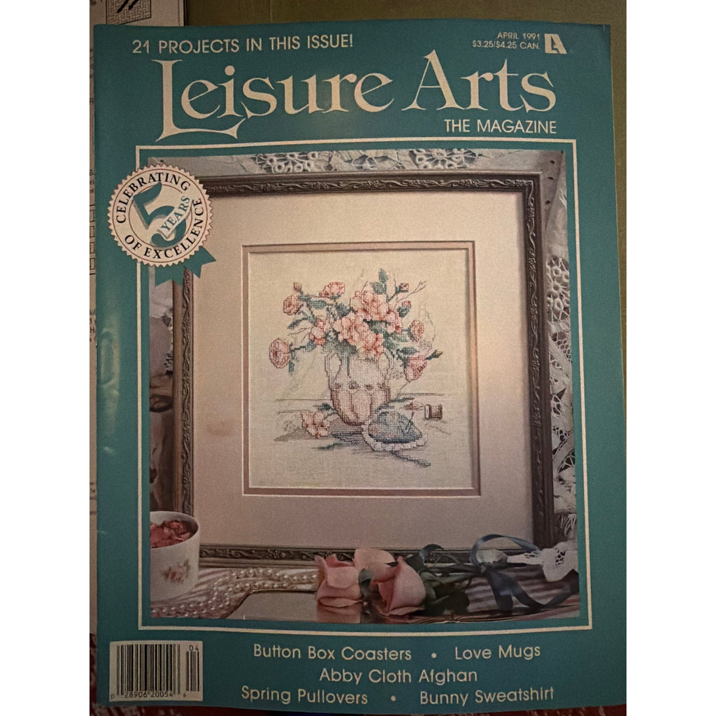 Leisure Arts April 1991 Cross Stitch Crochet Magazine NOS