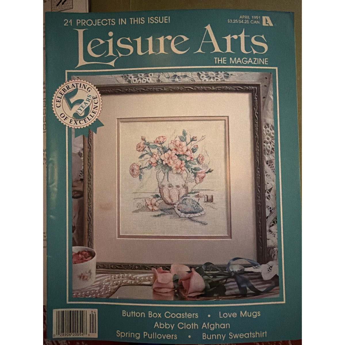 Leisure Arts April 1991 Cross Stitch Crochet Magazine NOS