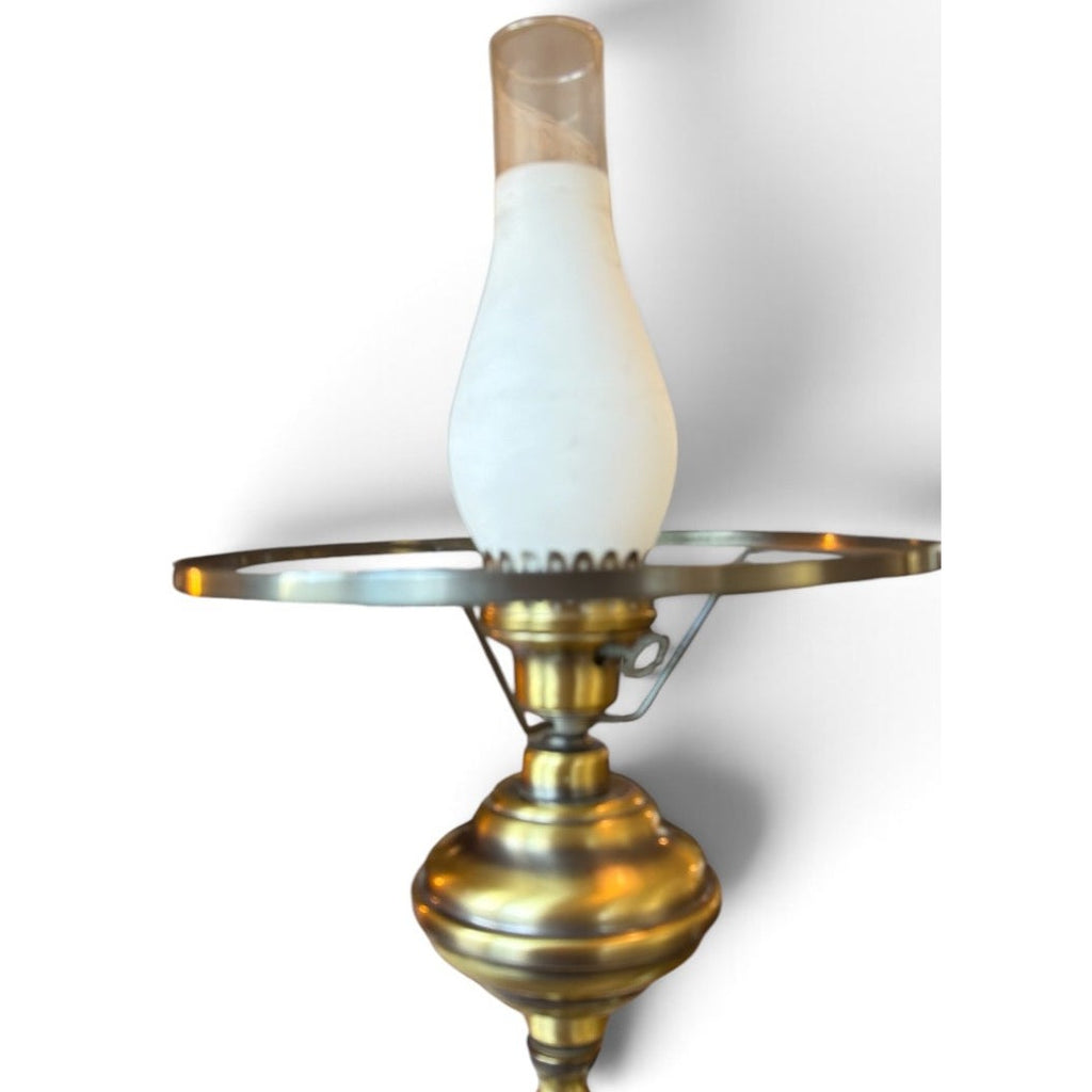 Vintage Solid Brass Student Table Lamp 28 Inch Dome Shade Library Desk Light