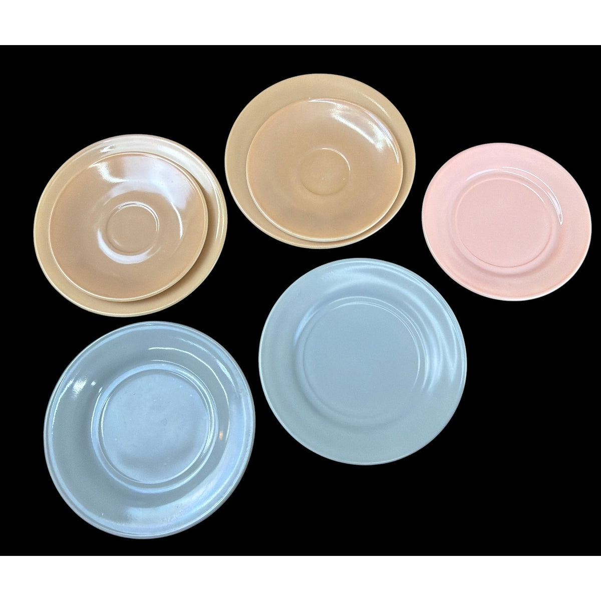Hazel Atlas Moderntone Platonite Mixed Pastel Plates Saucers 7 Pc – additional view 2