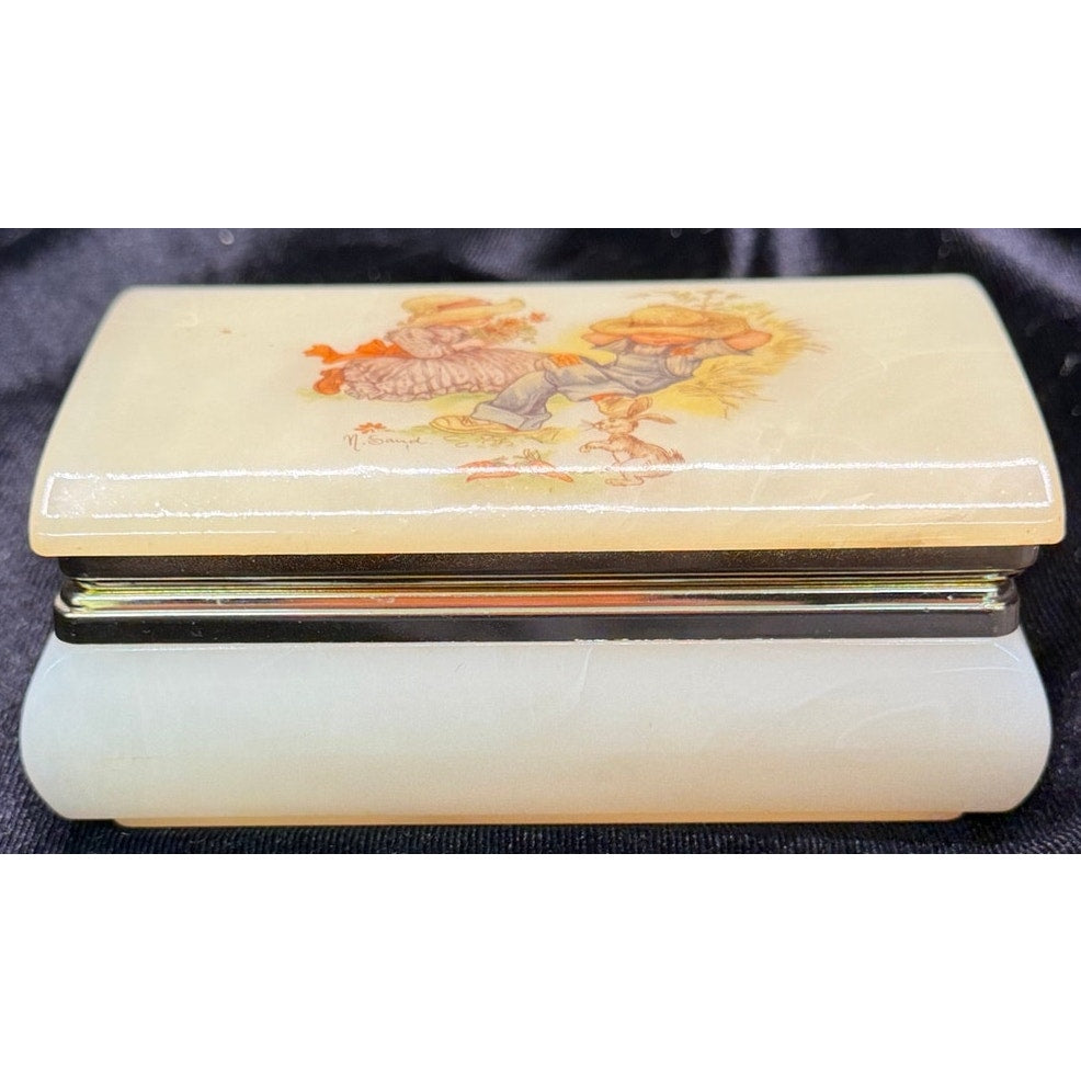 Vintage ArtMark Italy Vanity Box N. Sand Victorian Children Jewelry Box