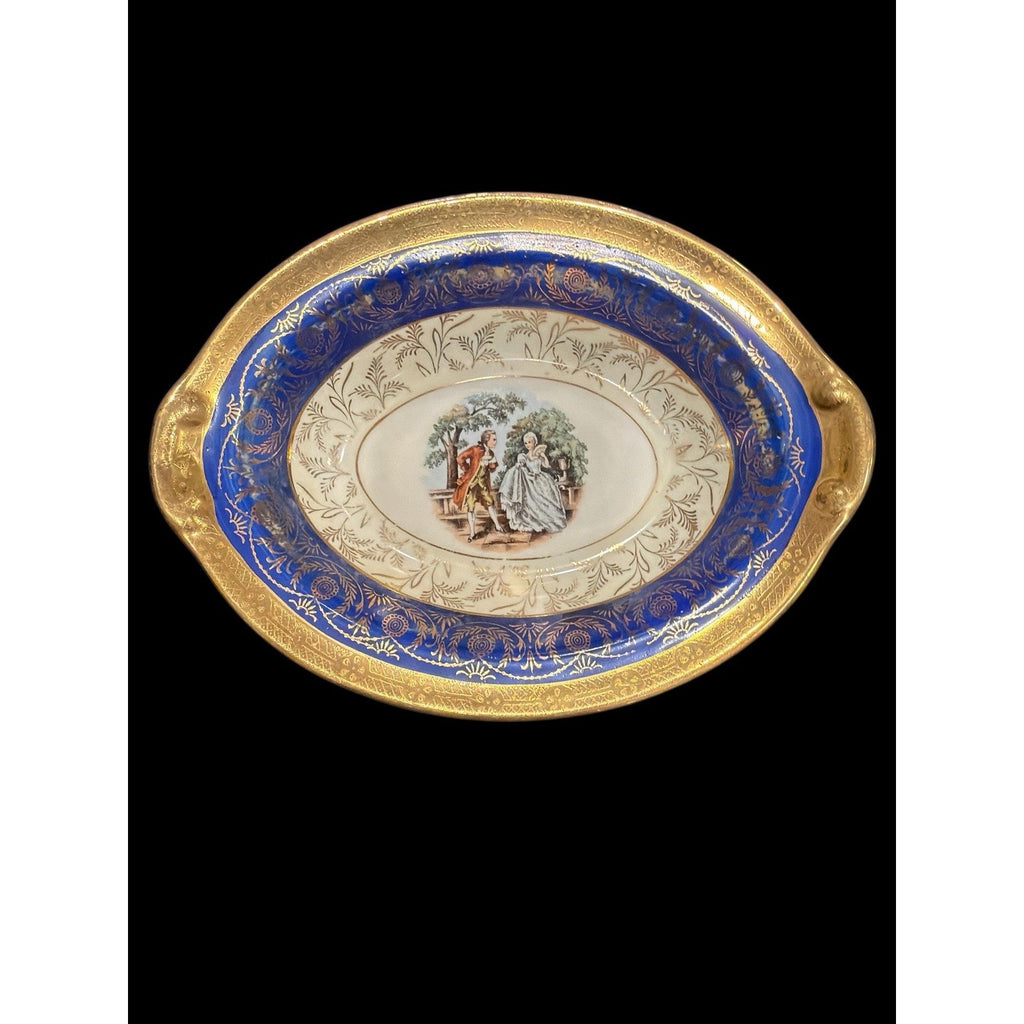 Vintage Taylor Smith & Taylor Bromley Oval Serving Bowl 22K Gold USA