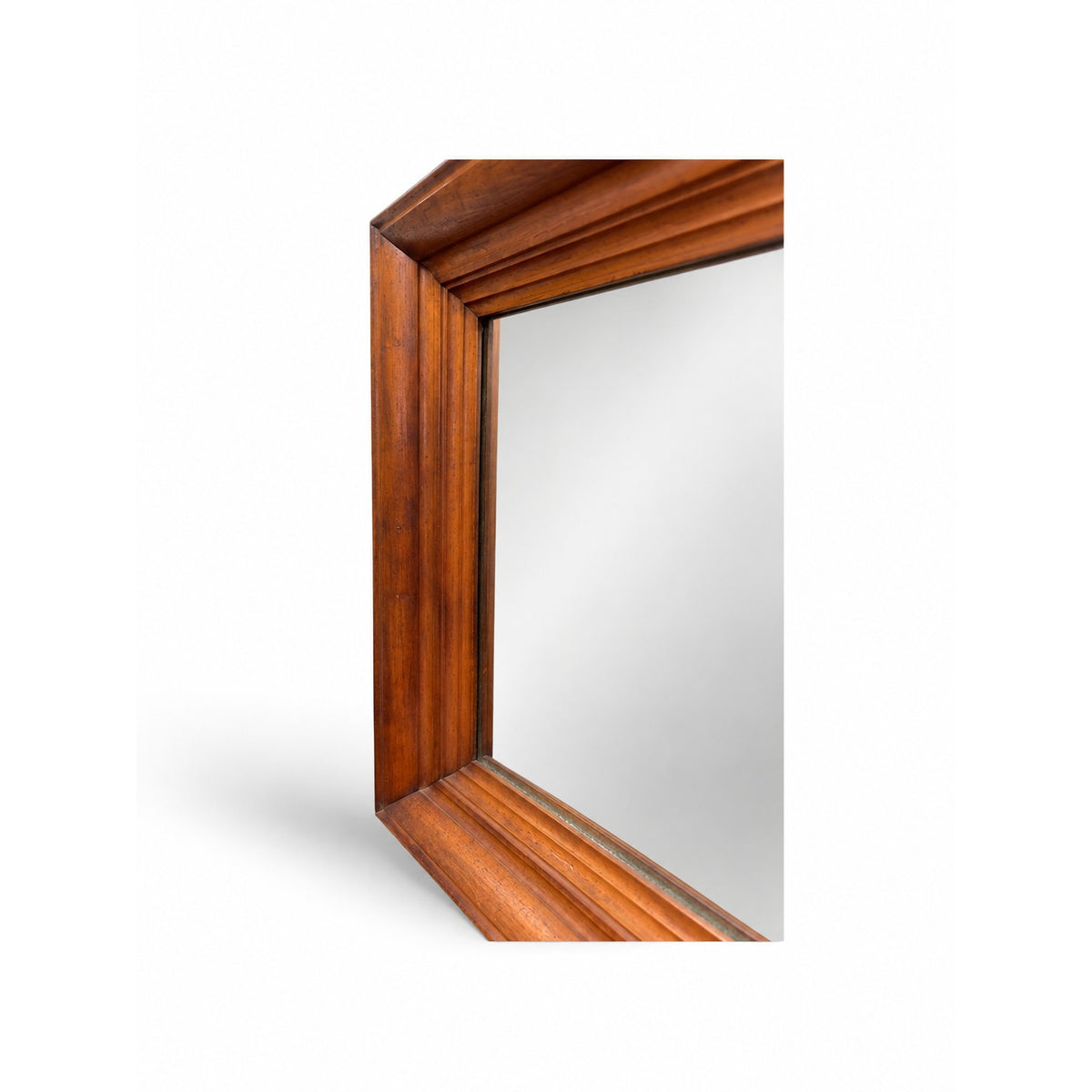 Antique Victorian Deep Well Wood Mirror 14.5 x 16.5 19th Century