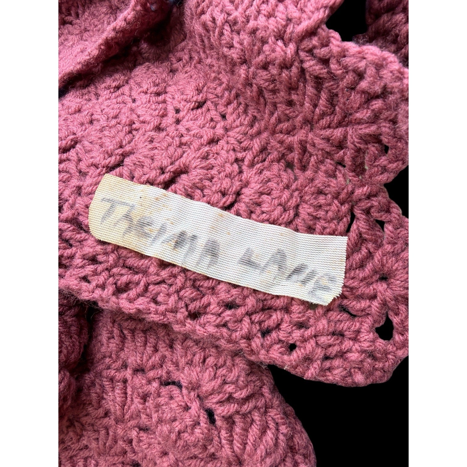 Vintage Handmade Crocheted Lap Afghan Throw Thrima Lane 56 x 42 Cottage Decor