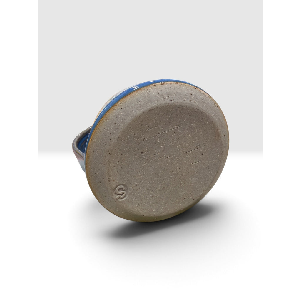 Vintage Studio Pottery Oil Lamp Attributed to Carlos Robledo Blue Tree Design – additional view 9